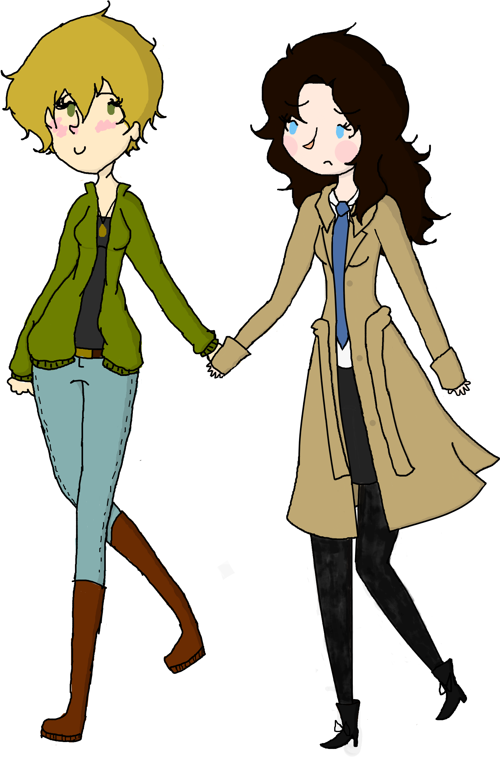 Destiel Collab By Countash Fem Destiel Collab By Countash - Cartoon (1893x2559)