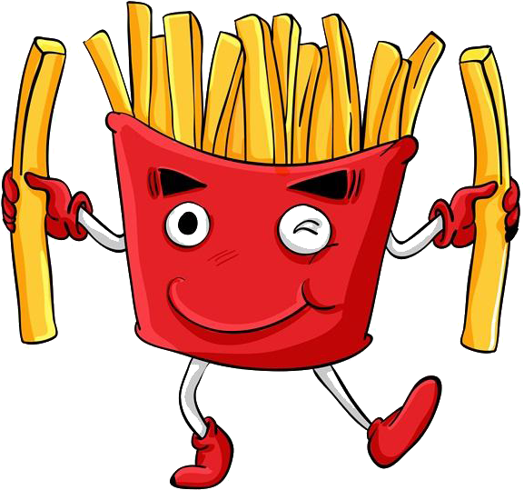 French Fries Fast Food Junk Food Cartoon - Cartoon Food (600x586)