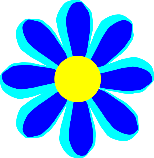 Flower Cartoon Images Free Download Clip Art Free Clip - Flower Cartoon Blue (582x599)