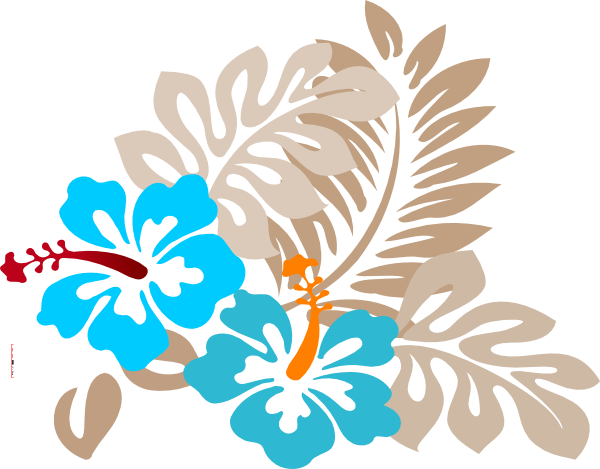 Tropical Flower Clipart (600x469)