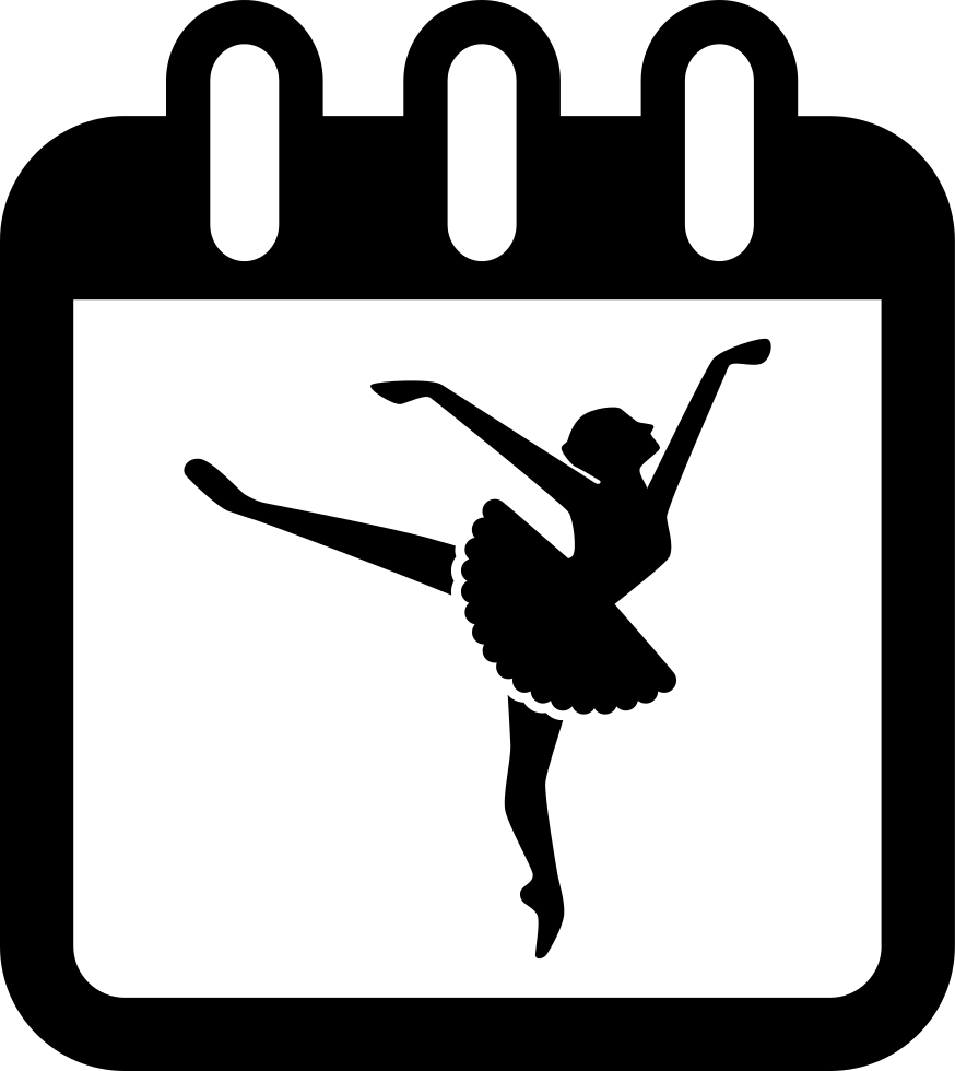 Ballet Dancer On Calendar Page To Remind Class Day - Dancer Icon Png (874x980)
