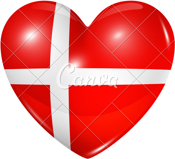 Love Denmark, Heart Flag Icon - Flag (800x744)