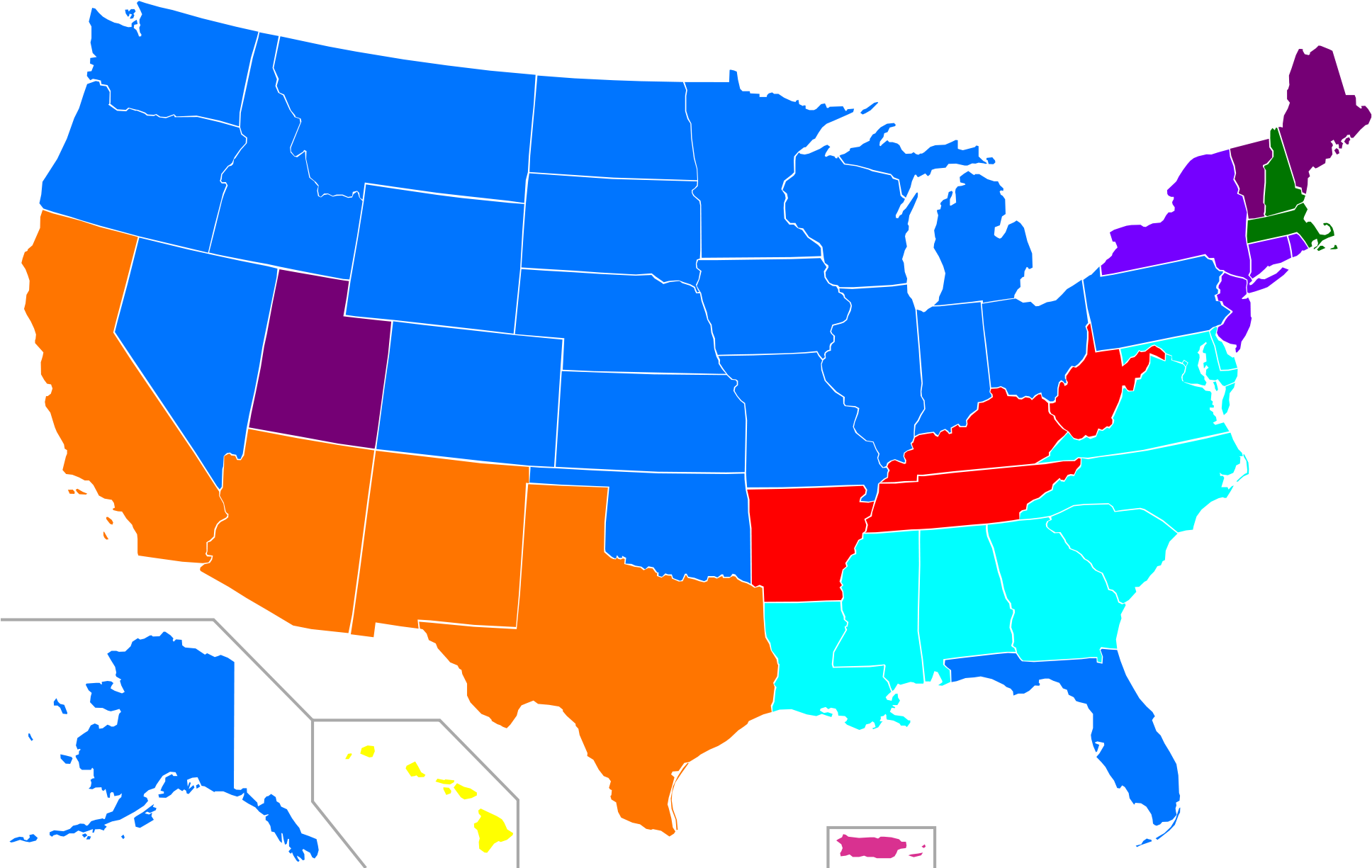 Ethnic Groups Of The United States - States By Political Party (2000x1237)