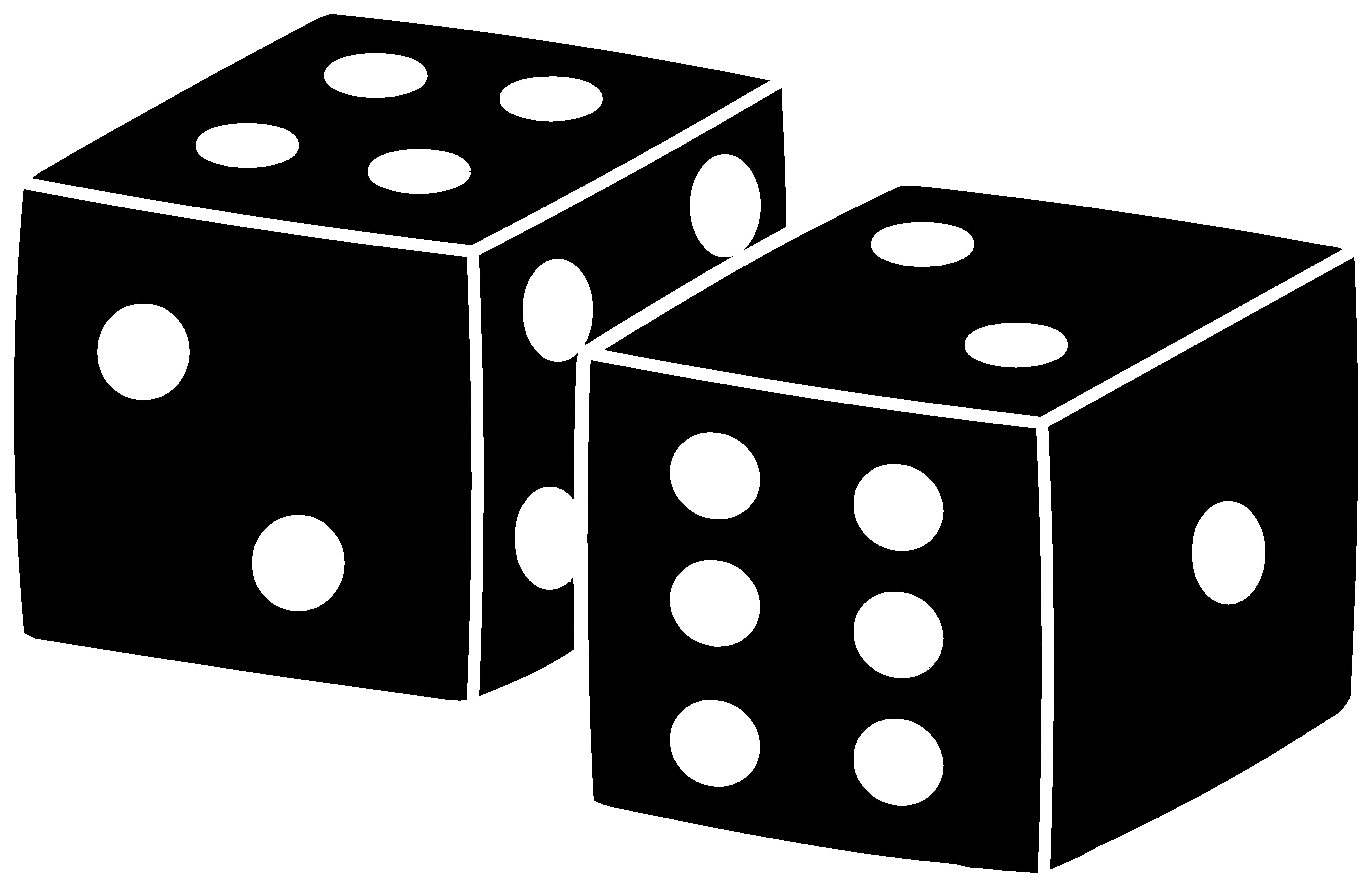 Cube Clipart Dice - Black Dice Clipart (6933x4480)