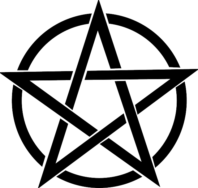 Wicca, Pagan, Witch - Pentagram Vector (640x608)