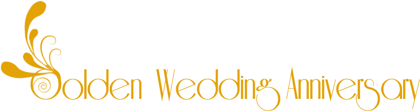 Golden Wedding Anniversary Clipart - Golden Anniversary Clip Art (909x263)