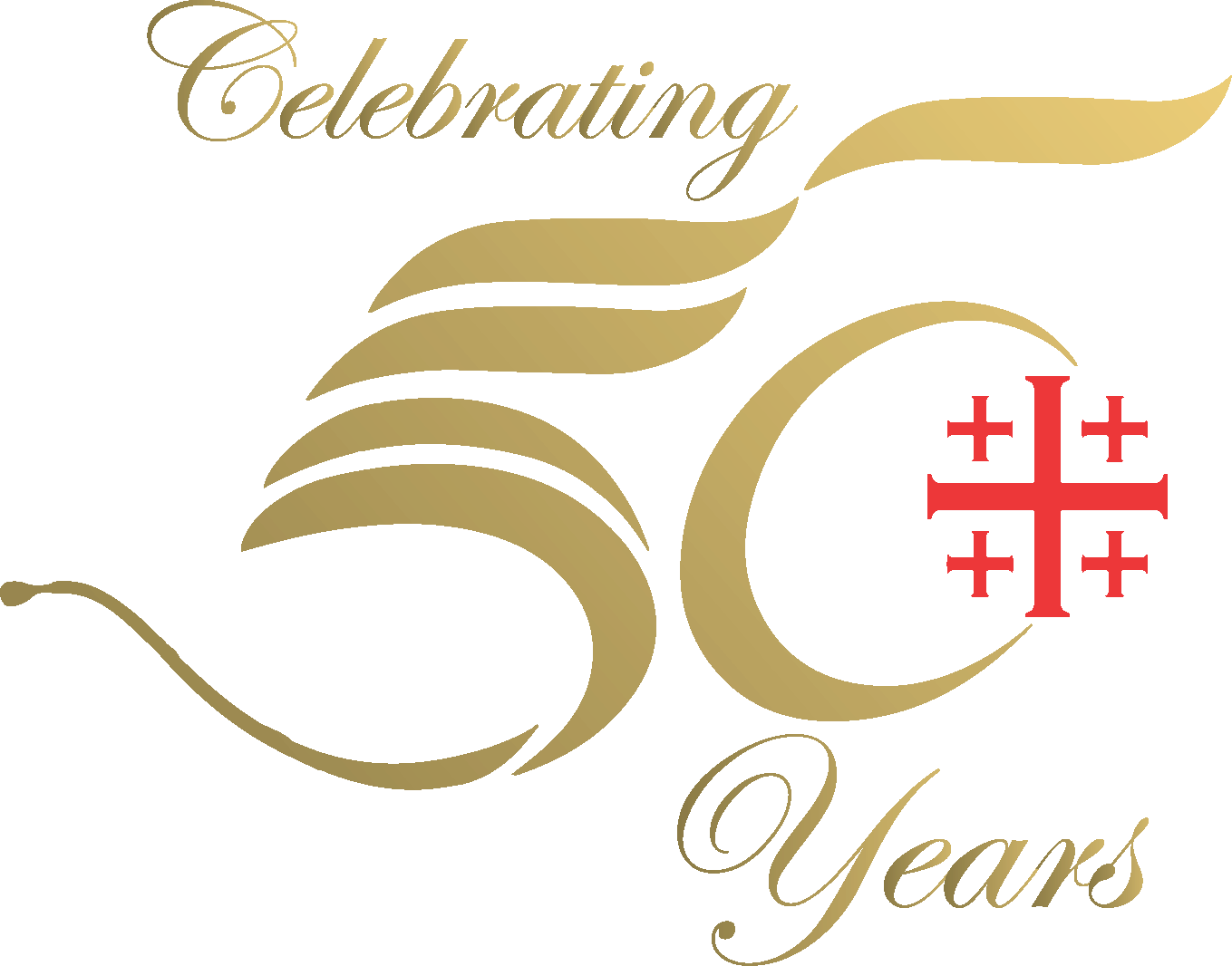 Golden 50th Wedding Anniversary Icons - Logo For 50 Years Celebration (1359x1066)
