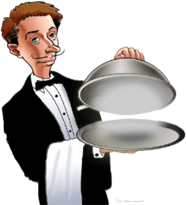 Snooty French Waiters Sneering At You - Waiter Clip Art (1024x400)
