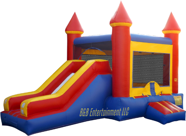 Red & Blue Castle Combo Bouncer - Red Blue Combo Slide (1000x733)