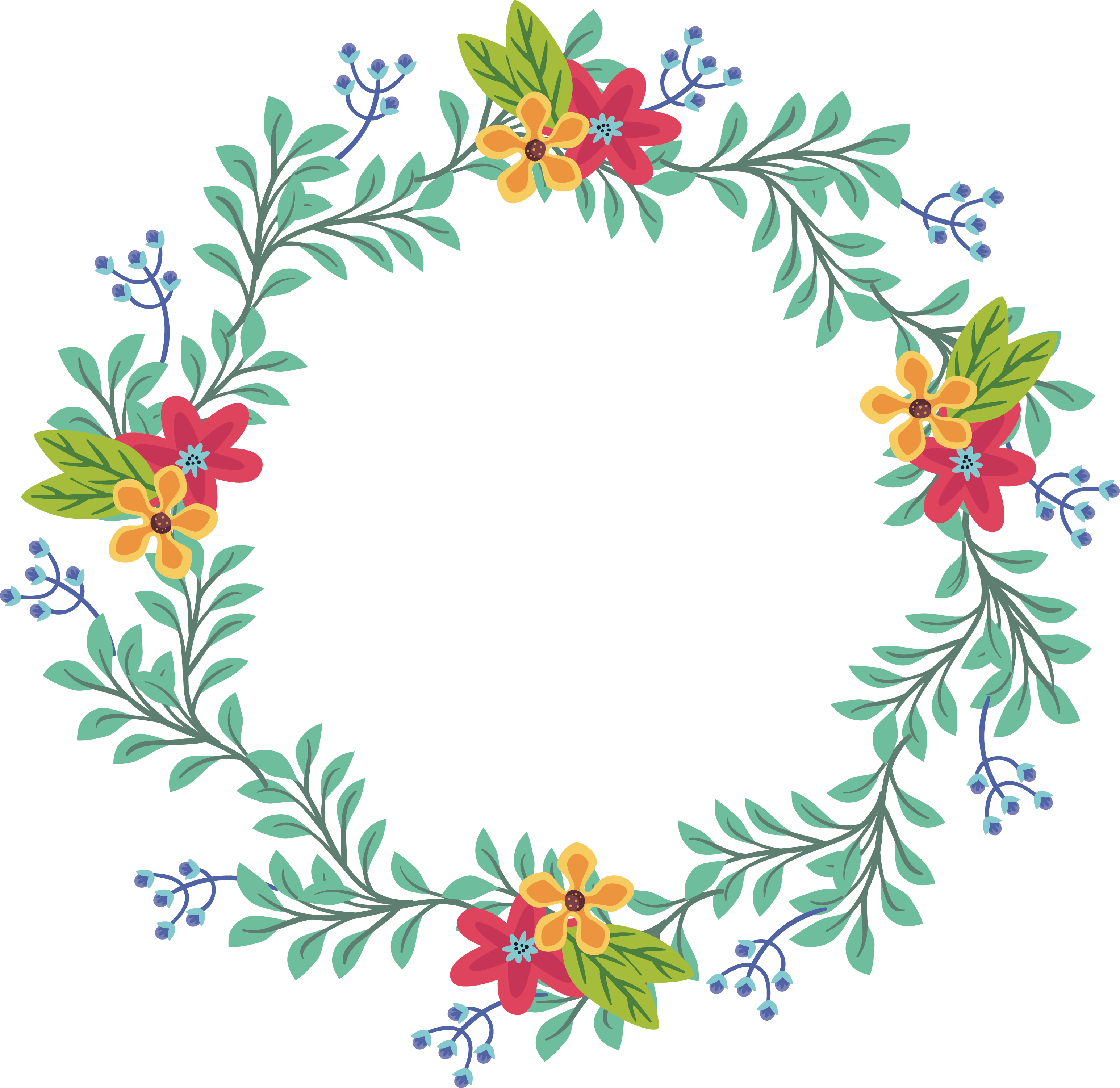 Wedding Invitation Branch Convite Clip Art - Floral Wreath Clipart Free (3092x3004)