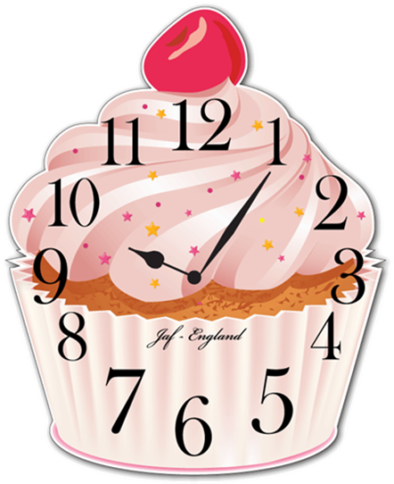 Picture Of Cupcake Clock, Cute Vintage Cupcake Wall - Westclox 46994a 8.5 In. Round Wall Clock - White (550x549)