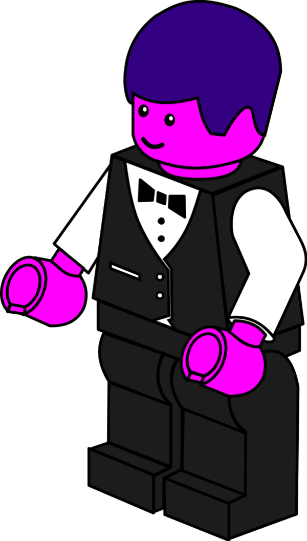 Lego Town Waiter Vector Svg Clipart Png Download Free - Lego Clipart (600x1057)