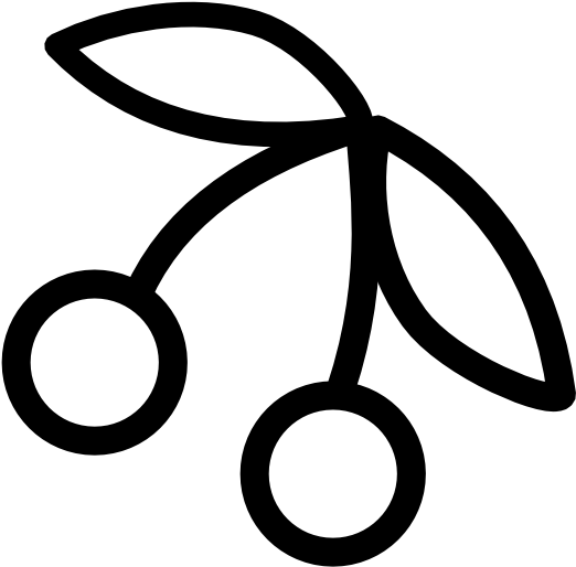 Cherries Icon Black White Line Art 555px - Ciliegia Piccola Da Colorare (555x555)