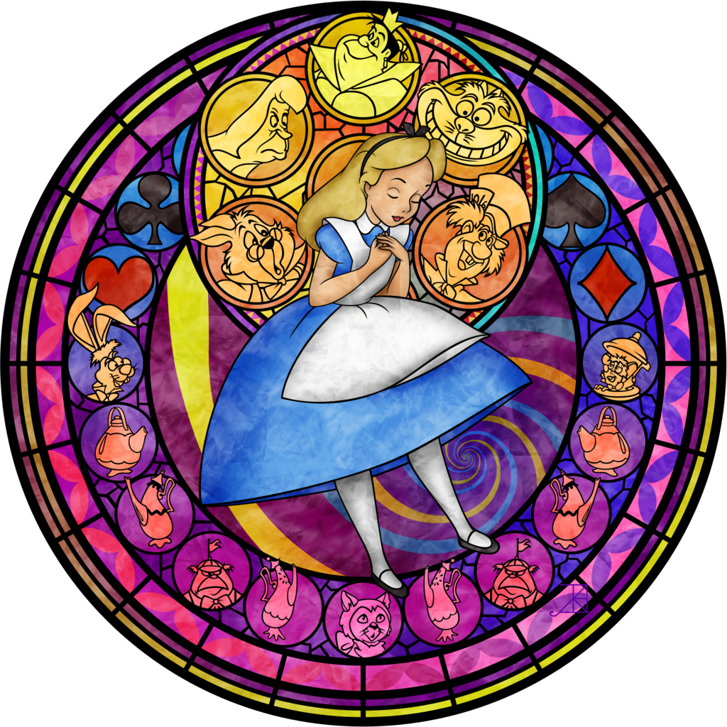 Alice's Adventures In Wonderland Stained Glass White - Alice's Adventures In Wonderland Stained Glass White (1024x1024)
