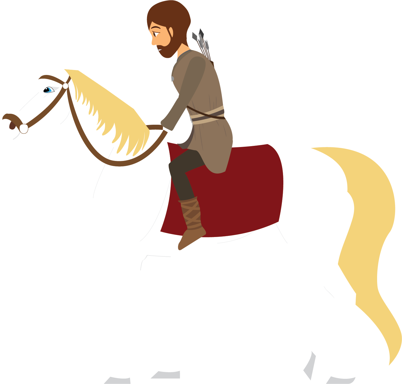 Oisin Riding Sad - Oisin And Tir Na Nog (1389x1327)