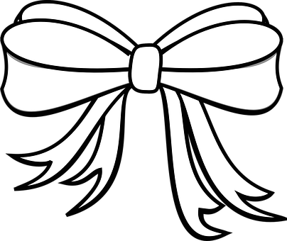 Bow, Tie Free Images On - Gift Bow Black And White (404x340)
