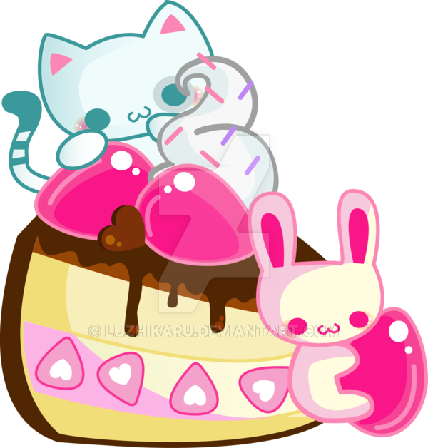 Cute Cake By Luzhikaru - Cute Cakes Kawaii Png (600x628)