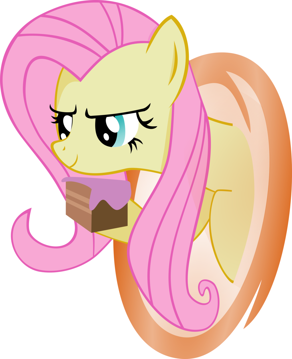 Fluttershy Has A Piece Of Cake - Cake Is A Lie Mlp (1024x1259)