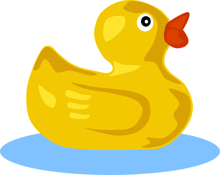 Babies Bath Cliparts - Rubber Duck Clip Art (907x720)