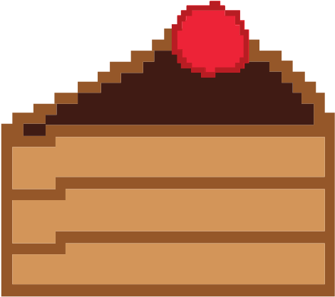 Pixel Cake Slice - 8 Bit Cake Vector (550x550)