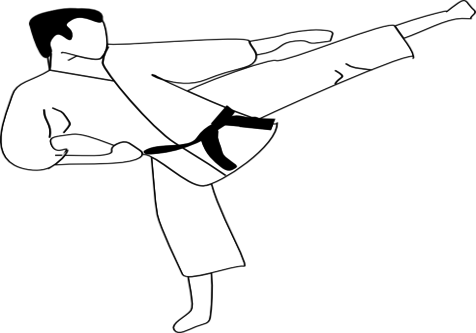 Coloring Trend Medium Size Front Kick Karate Clip Art - Taekwondo Coloring Pages (476x333)