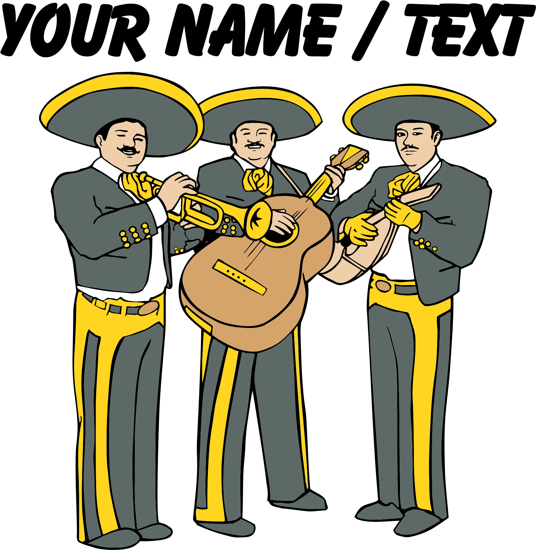 This Custom Mariachi Band Design Is A Great Gift Idea - Custom Mariachi Band Shower Curtain (2000x2000)