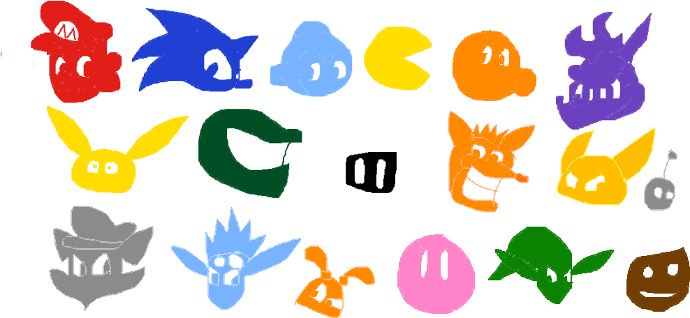 Video Game Character Symbols By Spyroup - Cool Characters Game Drawing (1006x467)