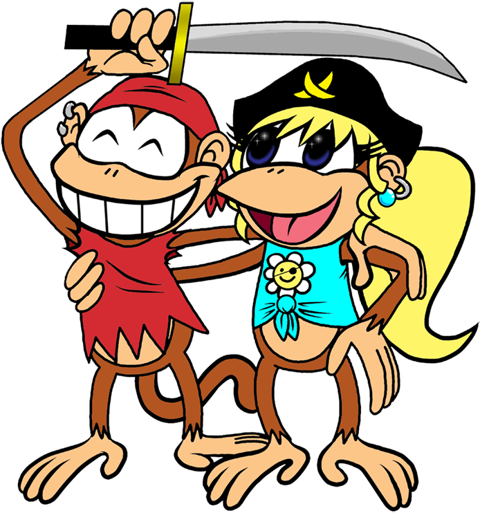 Diddy And Dixie As Pirates By Natalietheantihero - Diddy Kong And Dixie (800x838)