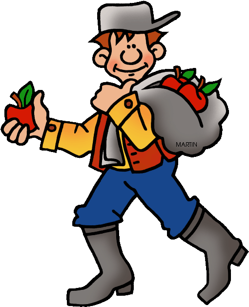 Famous People From Massachusetts - Clip Art Johnny Appleseed (557x648)