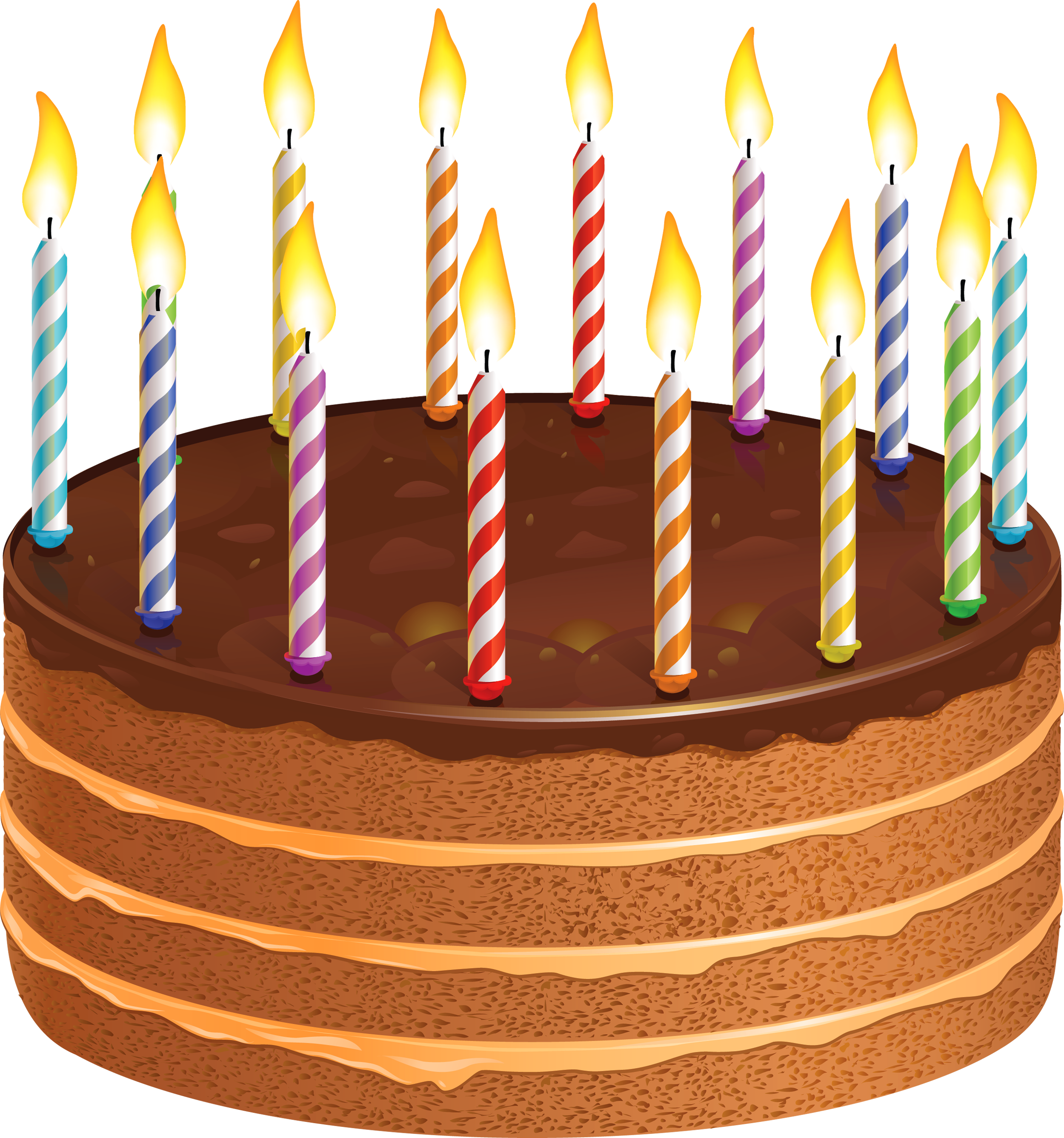 Happy Birthday Wishes Greetings Clipart Cake With Candles - Cake With Candles Png (2500x2674)