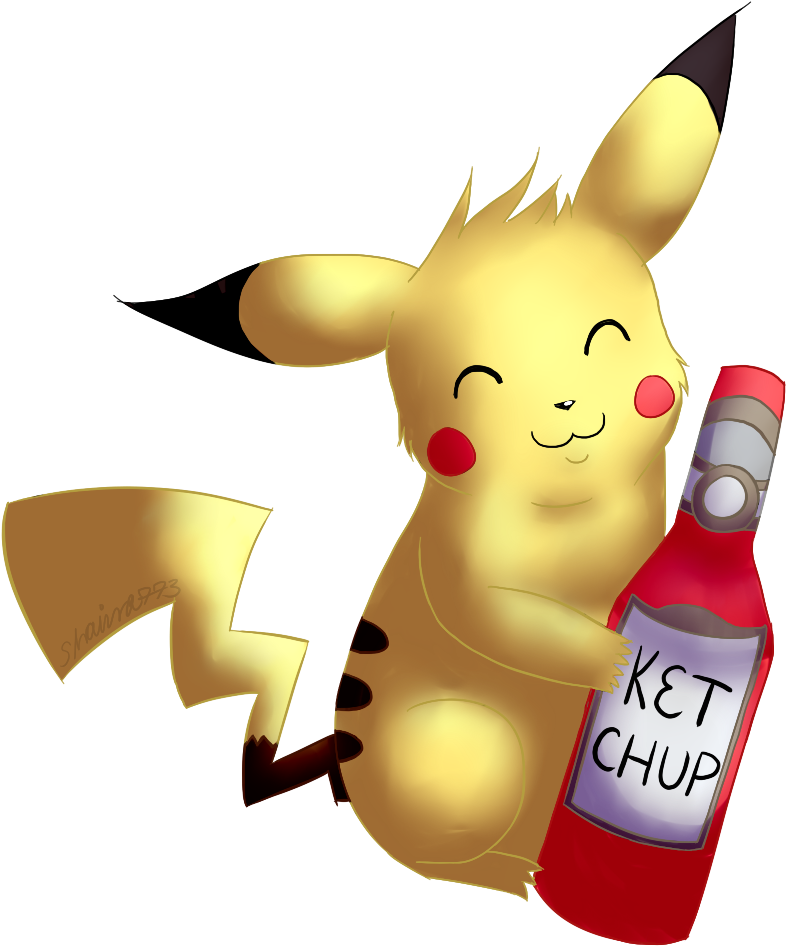 Ketchup And Pikachu By Shaina773 Ketchup And Pikachu - Cartoon (1000x1000)