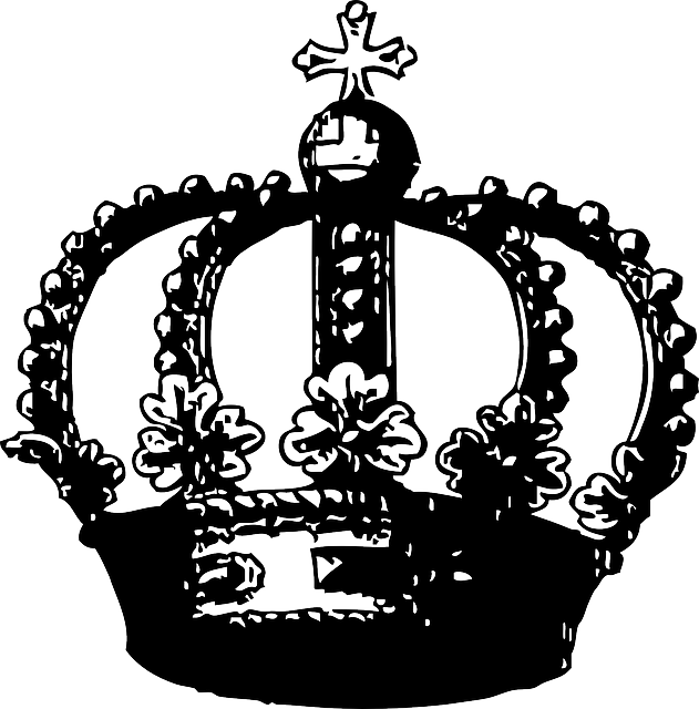 Great Britain Crown, Royal, King, Queen, Kingdom, Great - Black And White Crown Transparent (631x640)