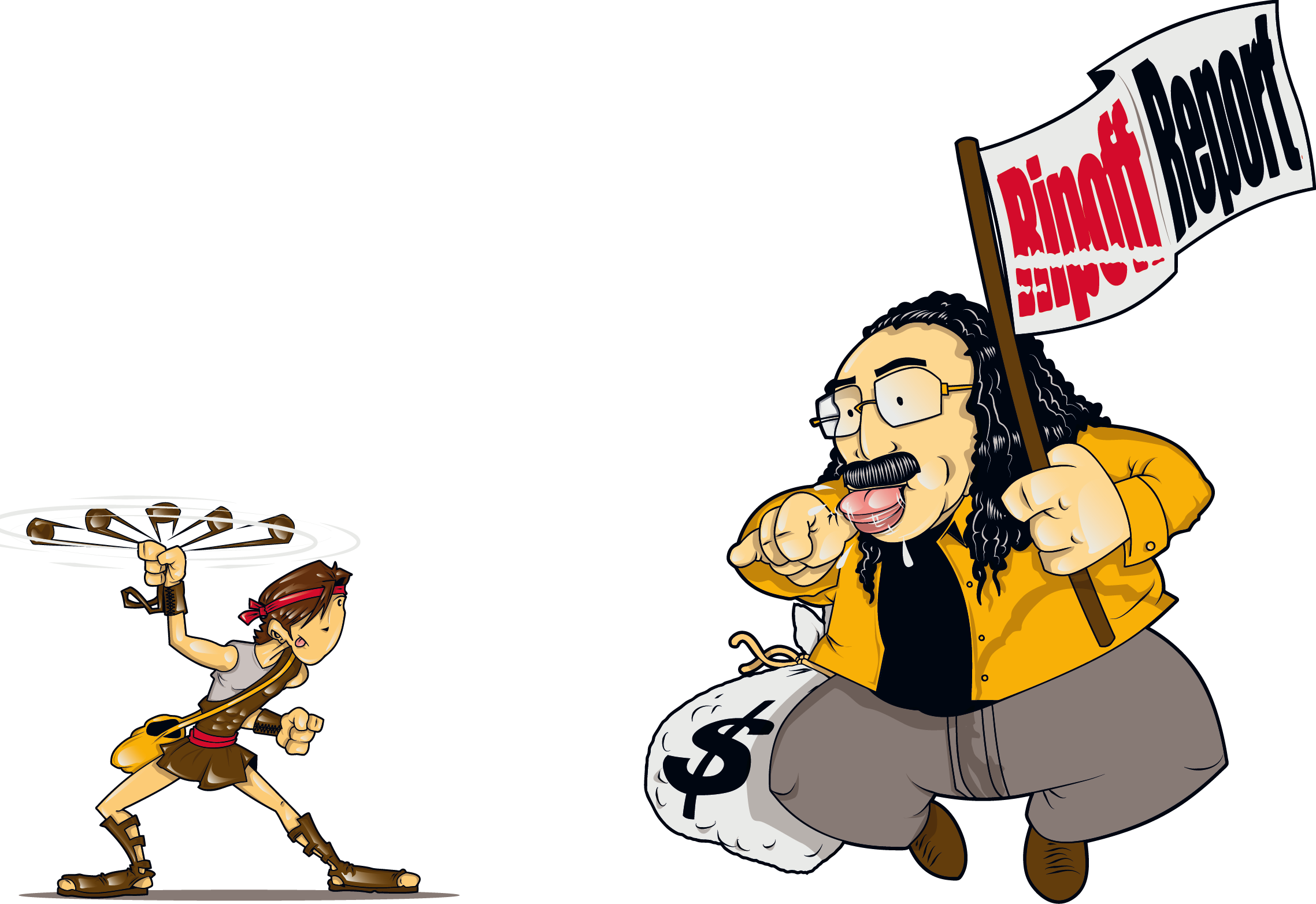 David Aims To Take Down Ed Magedson's Ripoffreport - Cartoon (2277x1564)