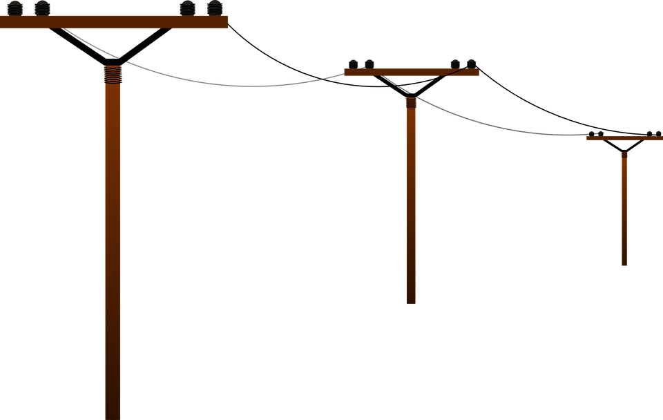Street Light Clipart Electric Post - Power Lines Clip Art (960x608)