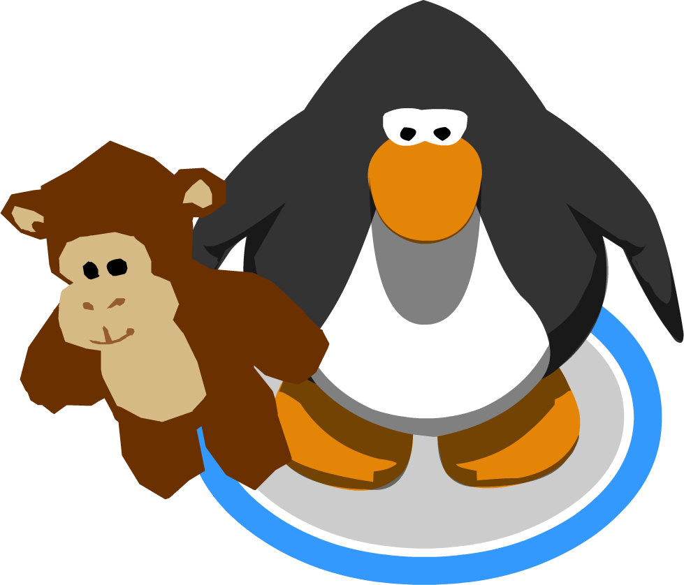 Monkey Stuffie In-game - Club Penguin Penguin Png (979x838)