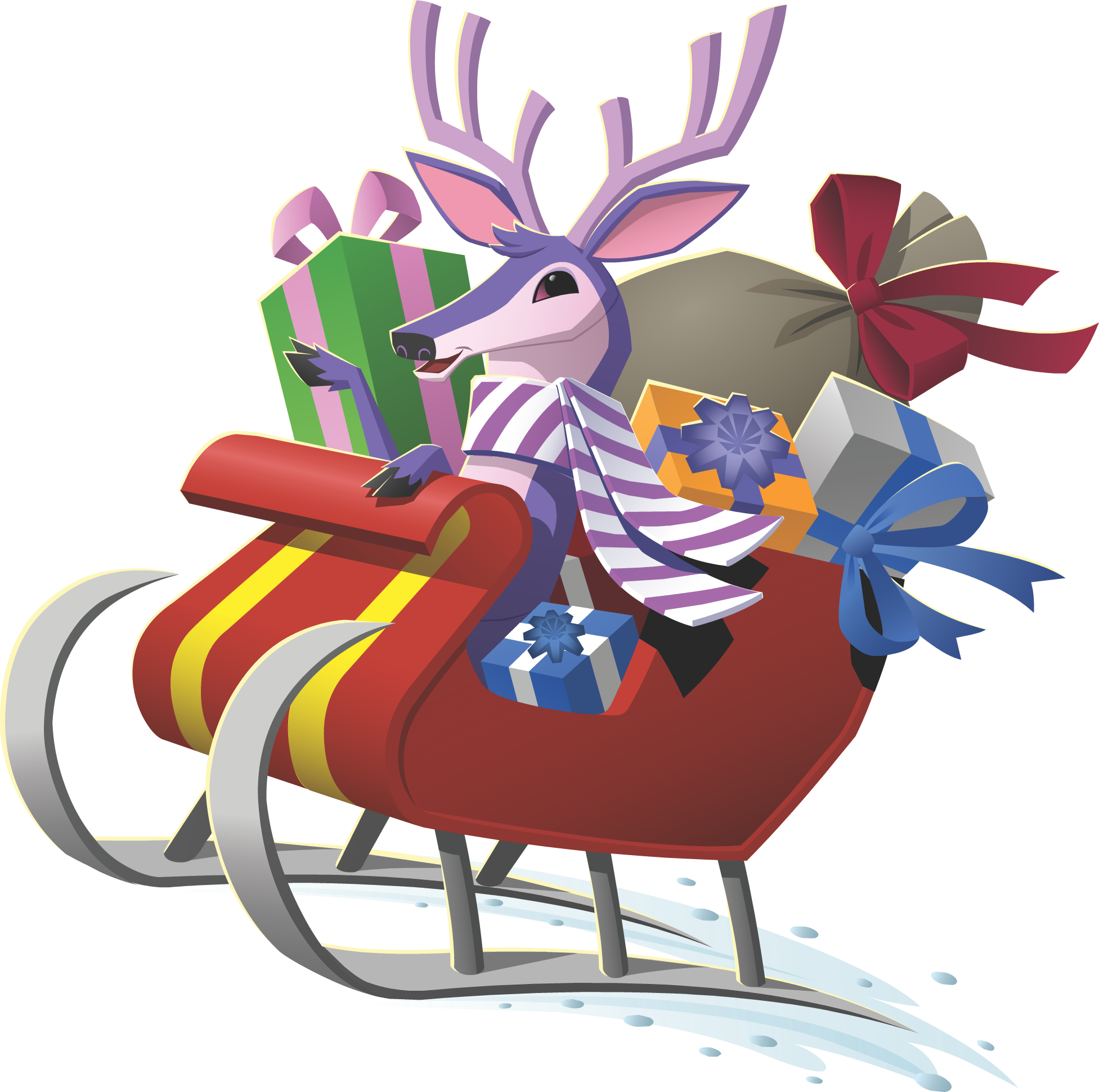 Deer In Sleigh - Animal Jam Deer Png (1953x1941)