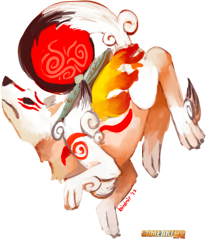 Amaterasu Is One Of The Relative Few Dog Or Wolf-like - Amaterasu (725x837)