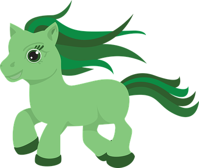 Pony, Caballo, Verde, Lindo, Juguete - My Little Pony Silhouette (403x340)