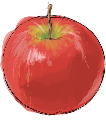 Apple Drawing - Google Search - Painting Of An Apple (450x500)