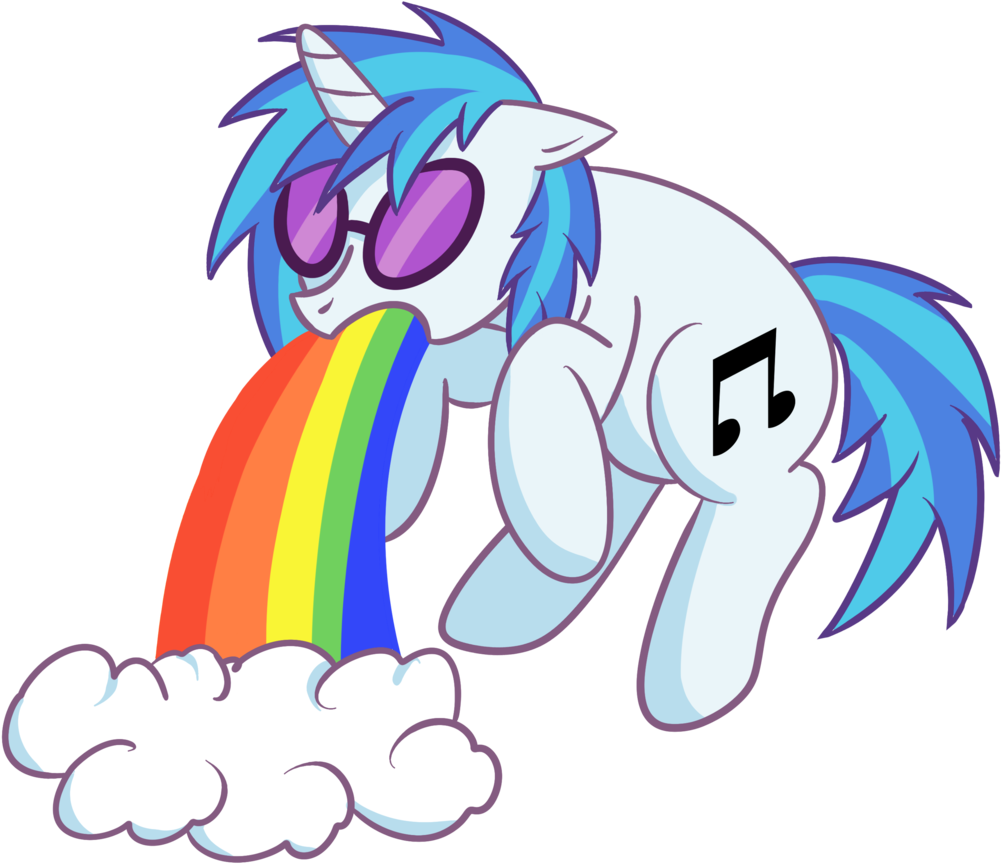 Wolferahm, Dj Pon-3, Puking Rainbows, Rainbow, Safe, - Unicorn Puking Rainbow Png (1024x1024)