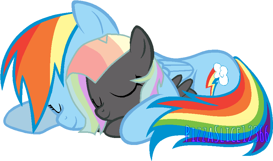 Sleeping With Mommy By Pizzaslice12366 - Rainbow Dash Y Scootaloo (1022x612)