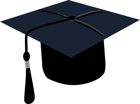 Graduation Black Cap Education College Ach - Graduation Cap Green Tassel (460x340)