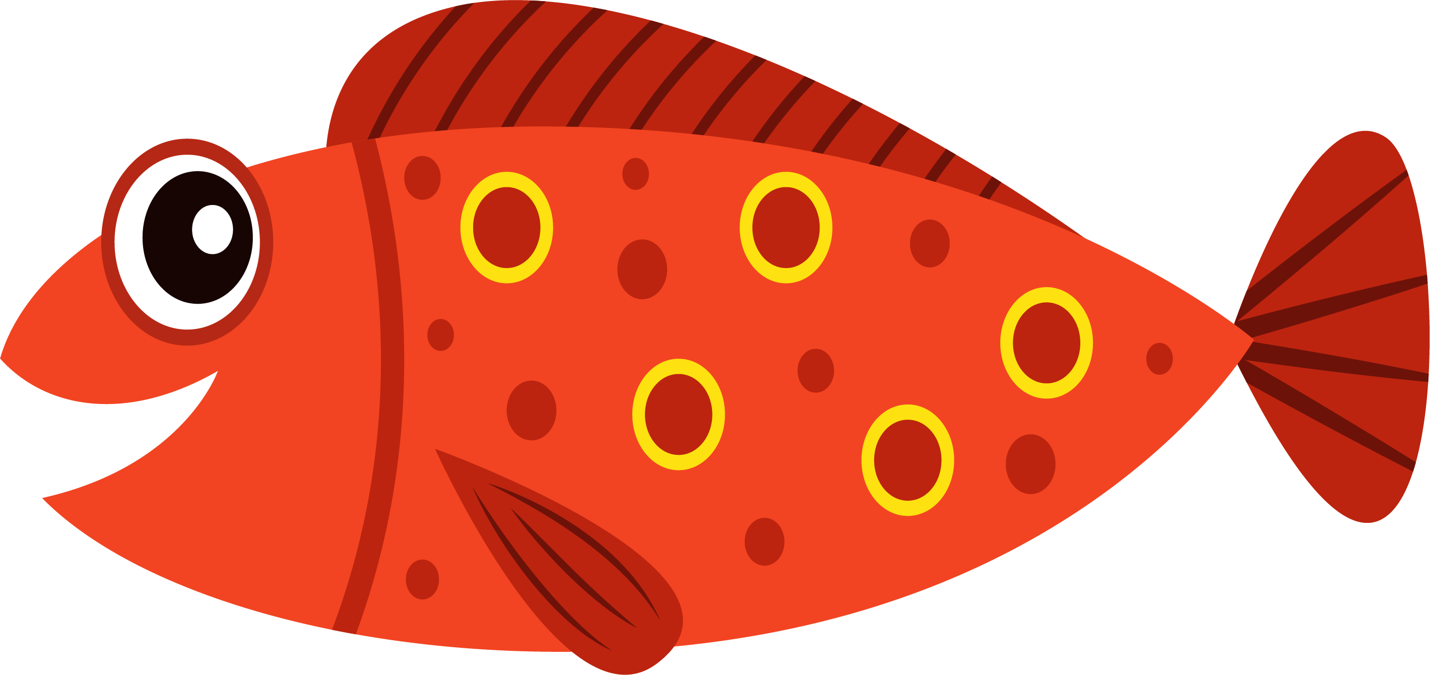 Brain Clipart Fish - Transparent Fish Cartoon Png (2838x1340)