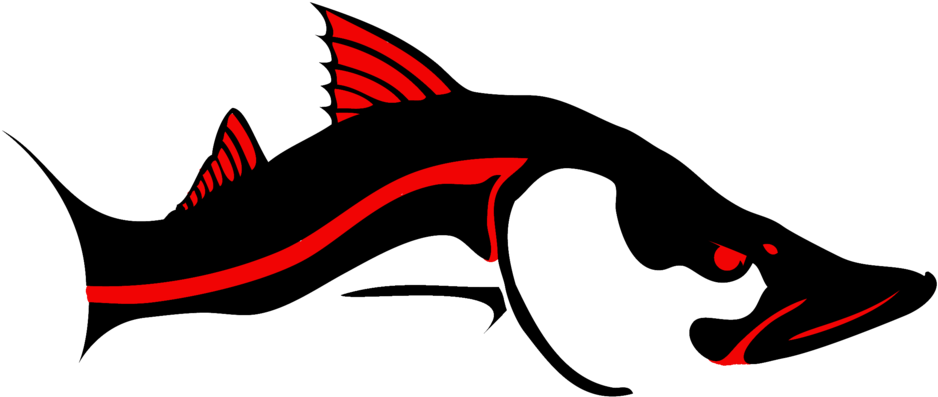 Snook Decal In Black & Red Colors - Decal (1024x407)