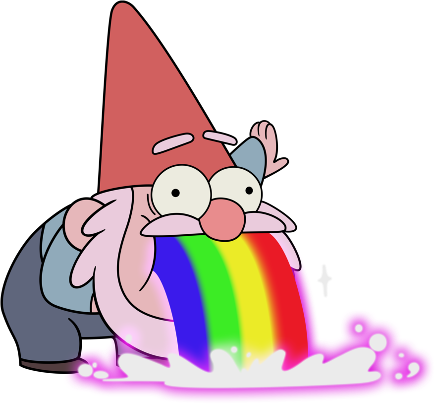 Gnome By Timeimpact - Gravity Falls Duende Vomitando Arcoiris (1024x949)