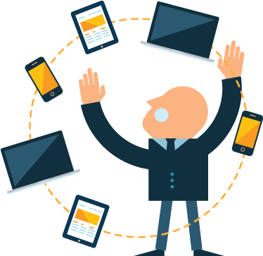 Mobile Device Best Time To Send Email - Flat Design (400x393)