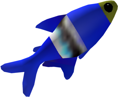 Super Mario 64 Blue Fish Of Bubbles 'fixed' - Mario 64 Blue Fish (420x420)