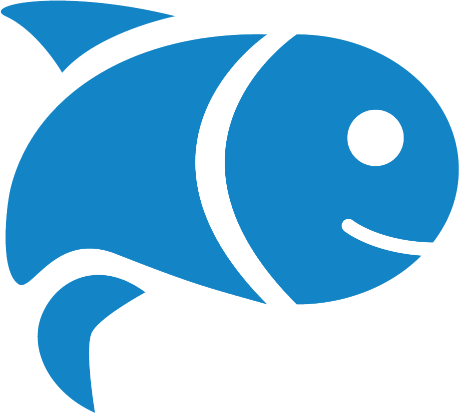 Fish Icon Png Blue (1156x930)