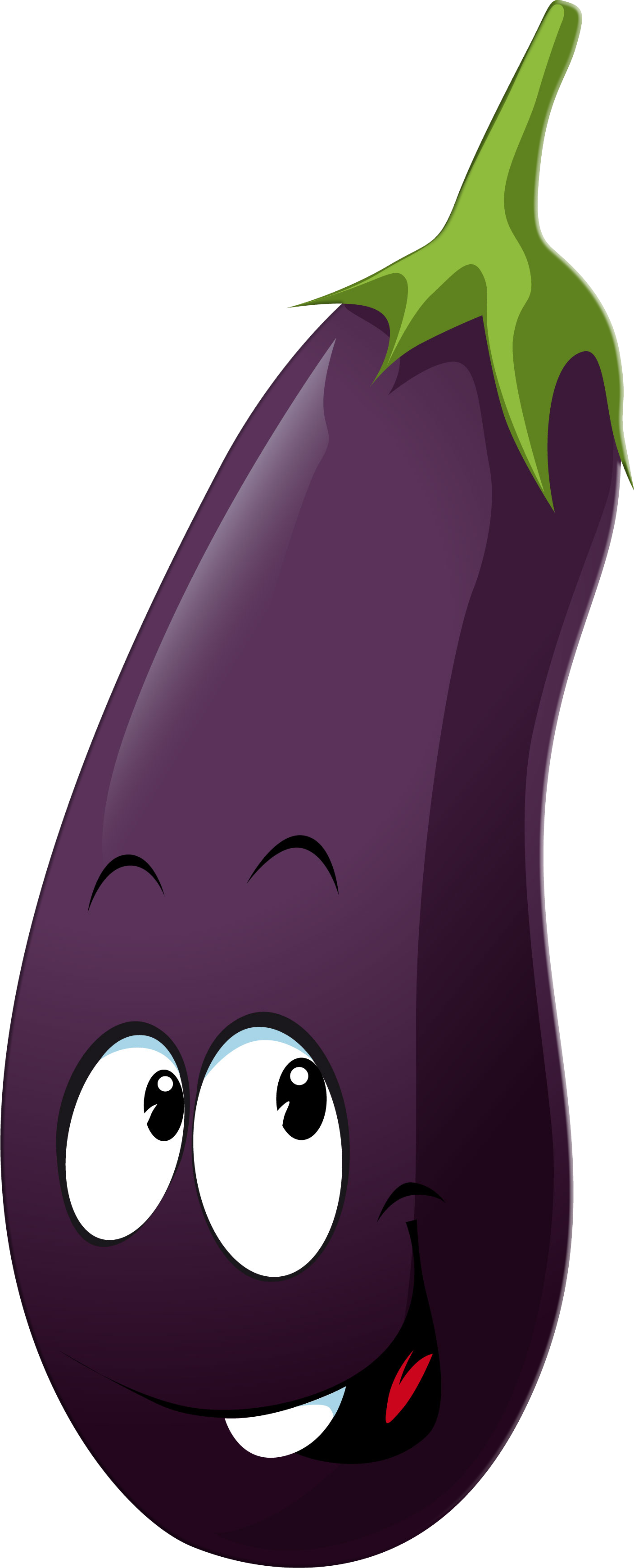 Veggies - Eggplant Cartoon (1408x3483)