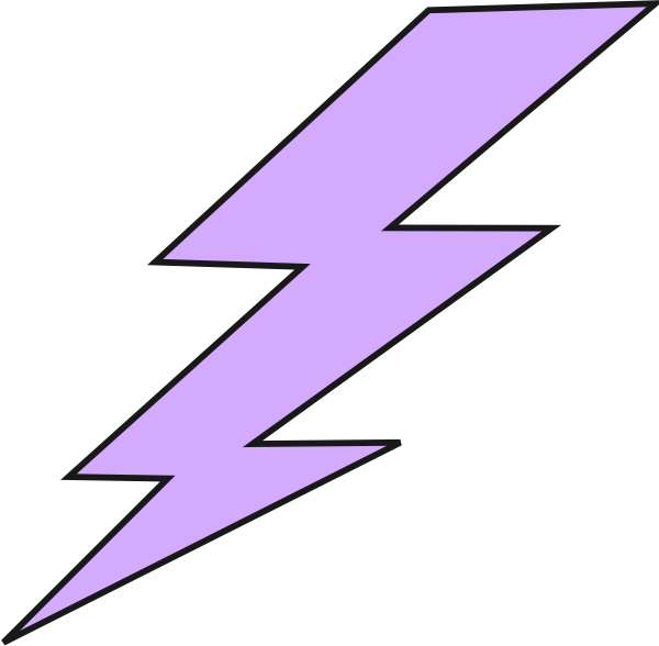 Cartoon Purple Lightning Bolt (600x588)